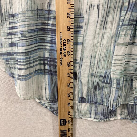 NIC+ZOE size XXL Blue White Geometric Relaxed Comfy Short Sleeve Top - Picture 5 of 10